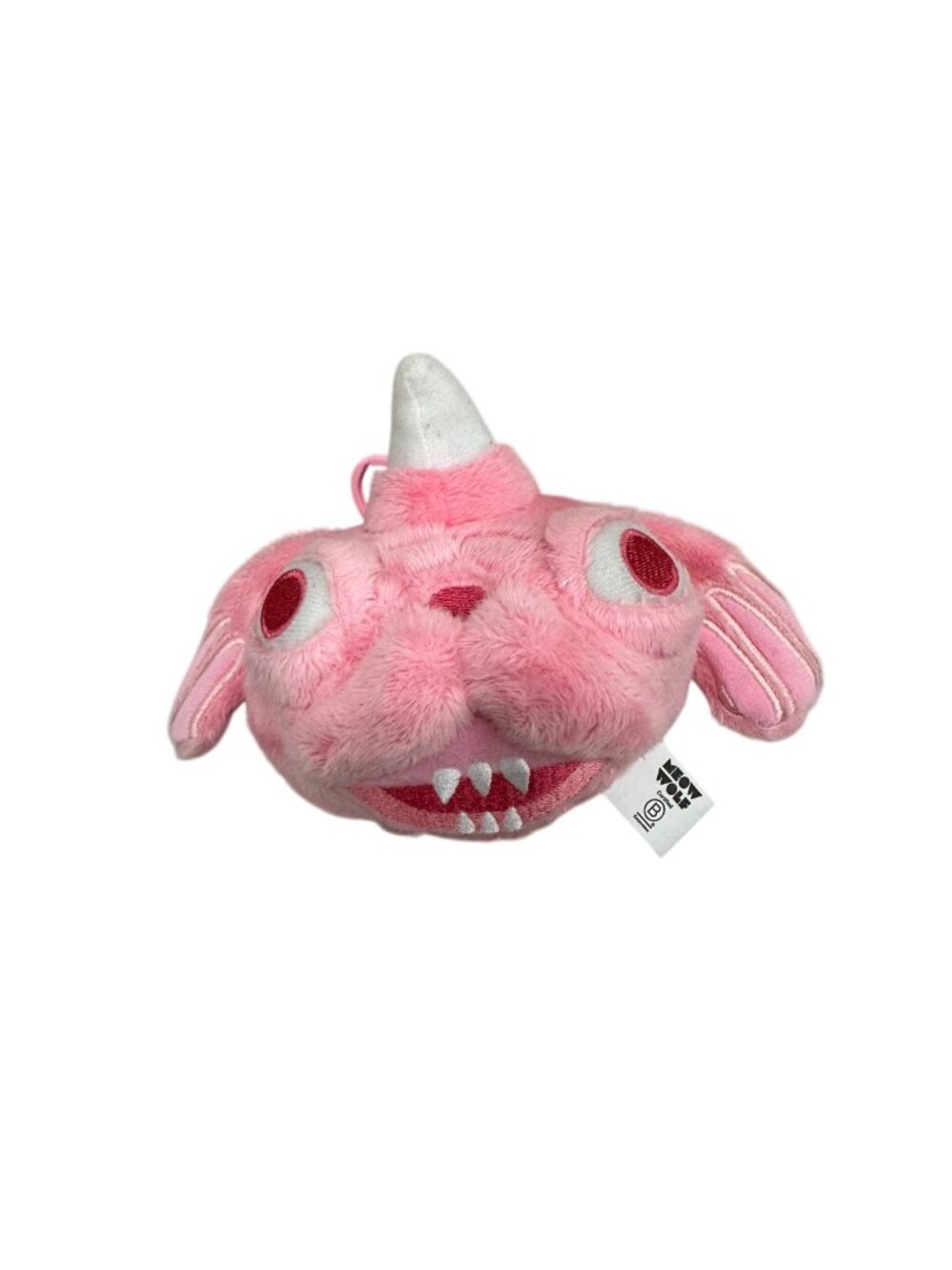 Meow Wolf 2024 Beastie Pug Horned Monster Keychain Pink Plush Stuffed Animal